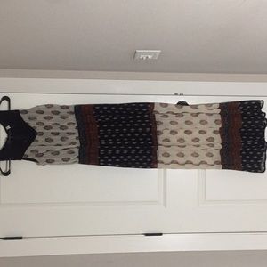 High neck crochet floral dress